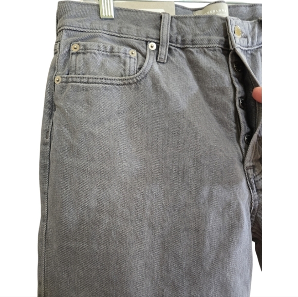 NWT Everlane The Relaxed Straight Denim Jeans 29 Gray Button Fly Organic Cotton - Picture 4 of 10